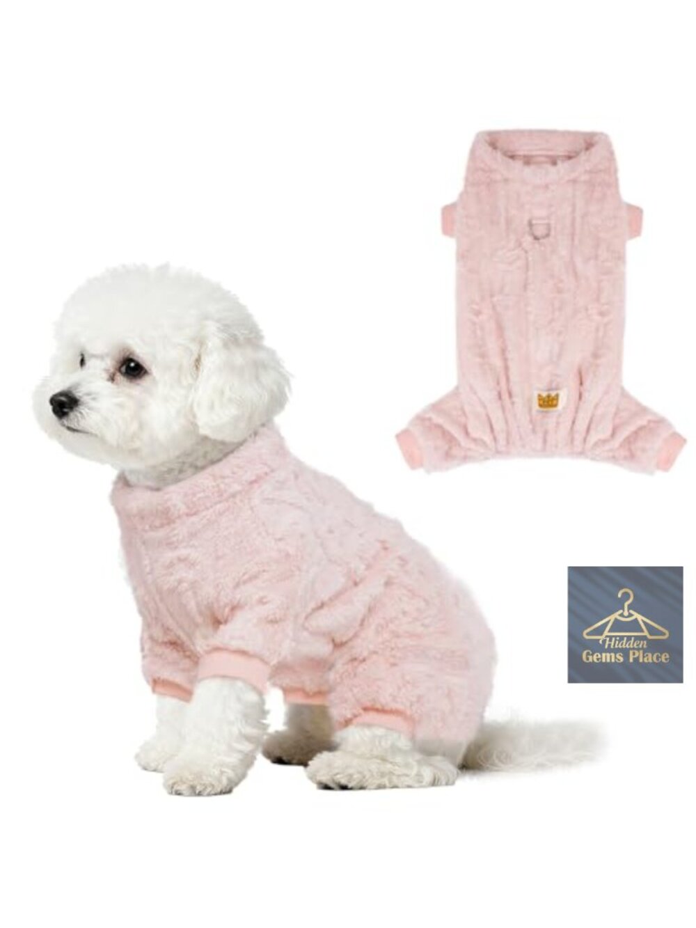 Fuzzy Fleece Pet Pajamas 4-Legged Onesie Turtleneck Winter Dog Sweater